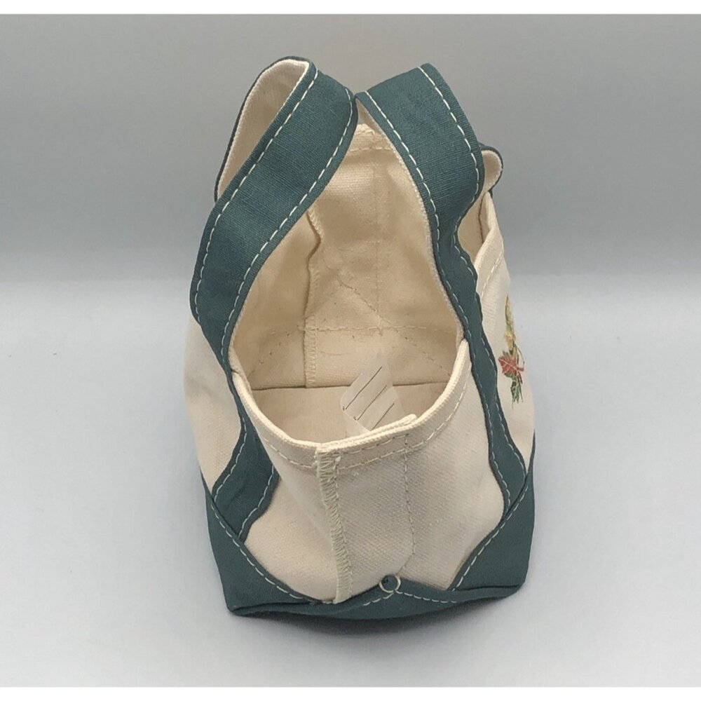 LL Bean Mini Boat And Tote Bag Embroidered Autumn Leaves 5.5"Lx5"Hx4.5"D - Picture 5 of 9